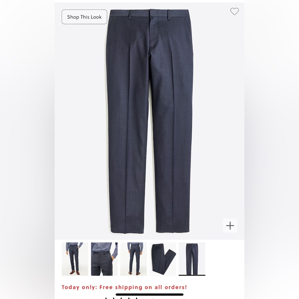 J. Crew slim fit Thompson worsted wool suit pant